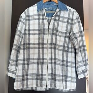 COUNTY SEAT Vintage Plaid Flannel Shirt Jacket